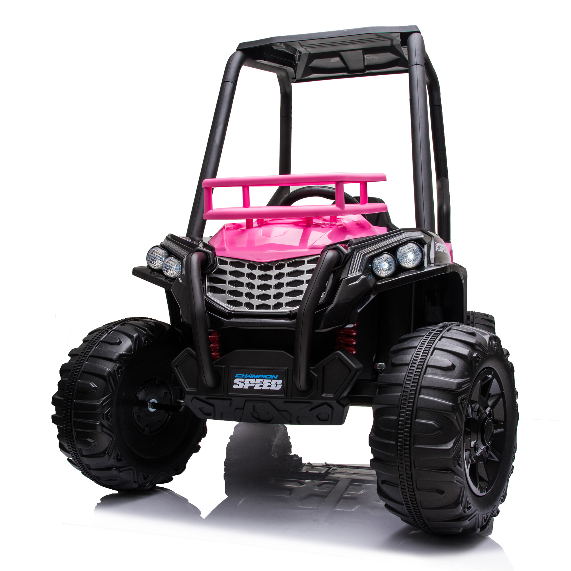 CIPACHO 24V Kid Ride On UTV Car, Battery Powered Electric Car for Kids, 4 Wheels Motorized Vehicles Children Toys, 2 Speeds, LED Headlights, Pink