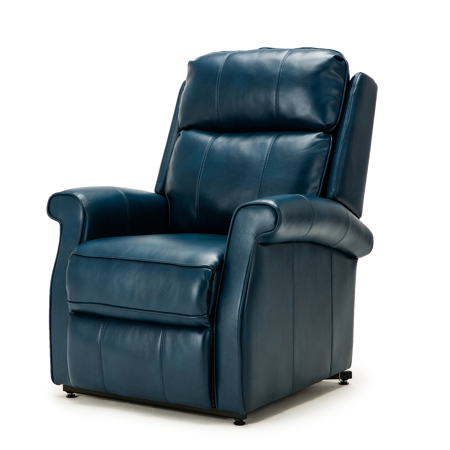 Kepooman Traditional Leather Lift Chair with Soft Upholstery and Sturdy Base Leather Back Lift Chair, Modern Power Recliner Single Sofa, High Back Sofa for Living Room Bedroom, Navy Blue