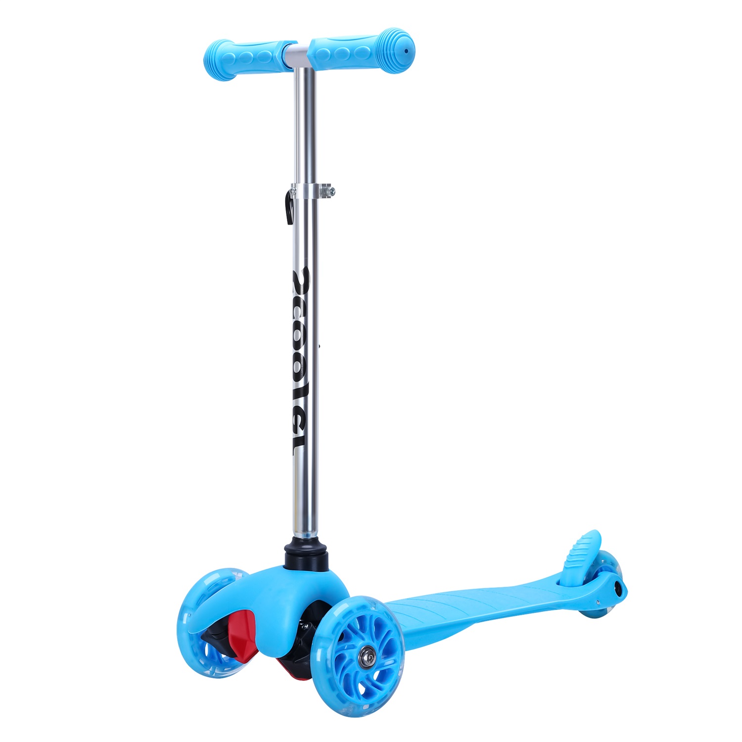 CIPACHO 24" Kids Scooter with 4 Adjustable Height, Extra-Wide Deck with Brake and 3 PU Flashing Wheels, Over 3 to 10 Years Old, Blue