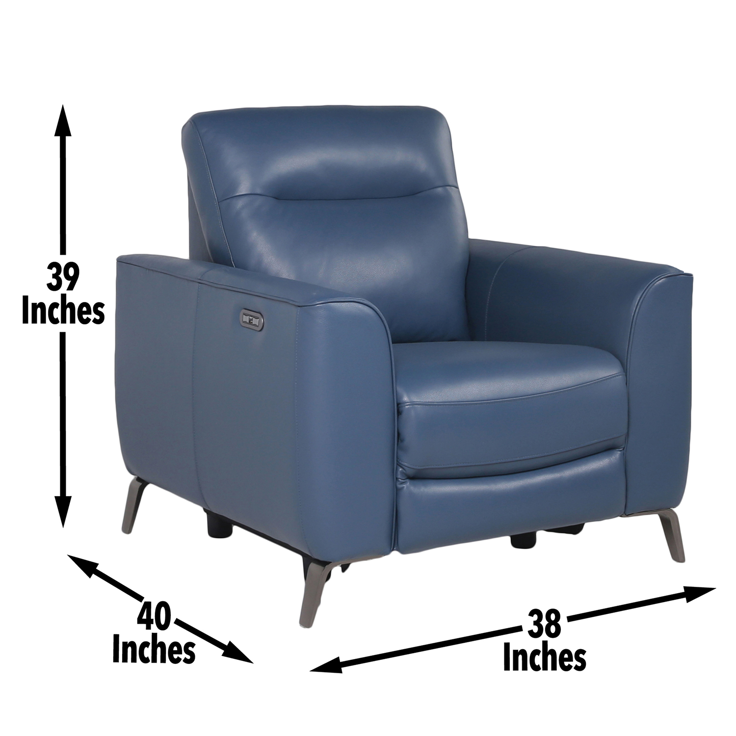 Kepooman Power Lift Chair Recliner, PU Leather Power Lift Chair, Heavy Duty Dual Motor Lazy Boy Sofa Casual Sofa Armchair for Home, Living Room, Office, Bedroom Leather Single Sofa Blue
