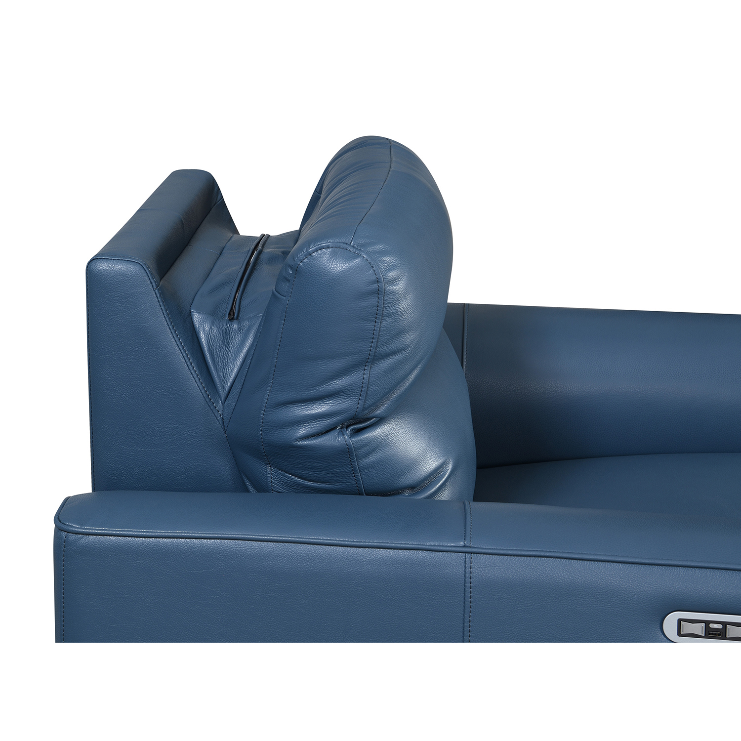 Kepooman Power Lift Chair Recliner, PU Leather Power Lift Chair, Heavy Duty Dual Motor Lazy Boy Sofa Casual Sofa Armchair for Home, Living Room, Office, Bedroom Leather Single Sofa Blue