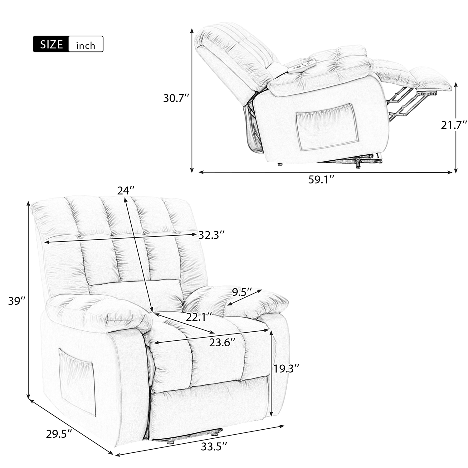Kepooman Massage Recliner, Power Lift Recliner with Heat, Vibration and Side Pockets for Living Room, Bedroom's, Power Single Sofa, Light Brown Kepooman Massage Recliner, Power Lift Recliner with Heat, Vibration and Side Pockets for Living Room, Bedroom's, Power Single Sofa, Light Brown