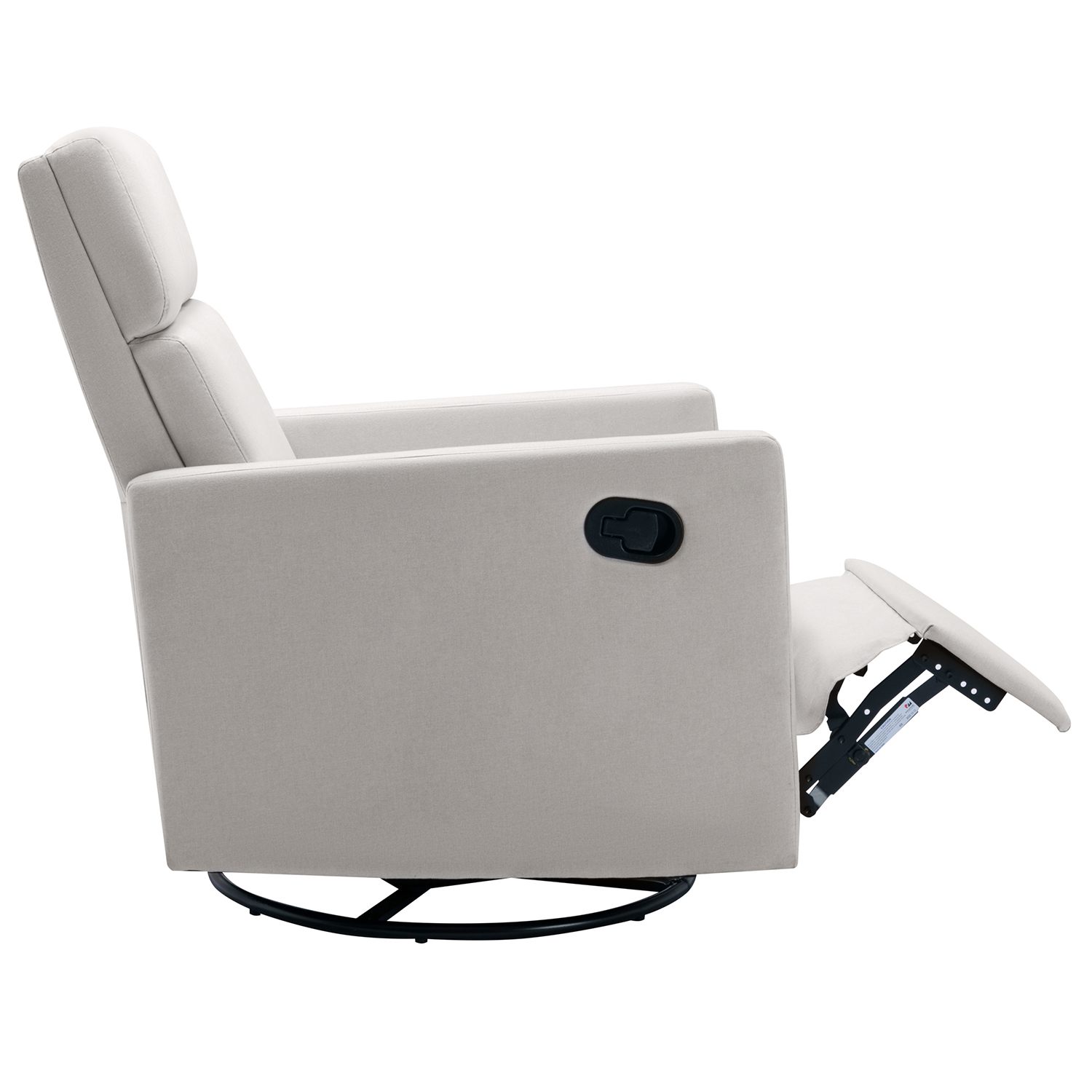 Kepooman Modern Upholstered Rocker Nursery Chair, Plush Seating Glider Swivel Recliner Chair, Beige
