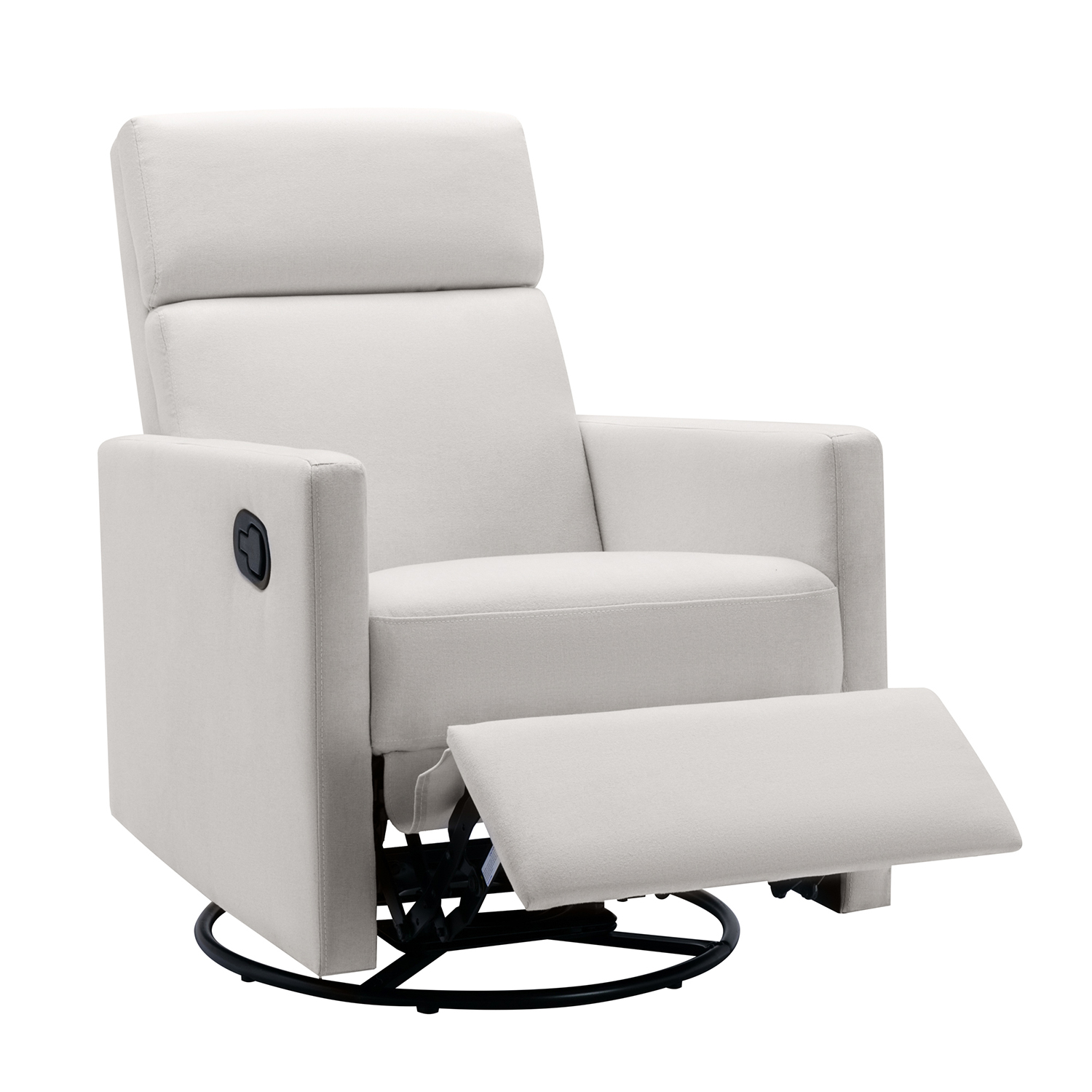 Kepooman Modern Upholstered Rocker Nursery Chair, Plush Seating Glider Swivel Recliner Chair, Beige