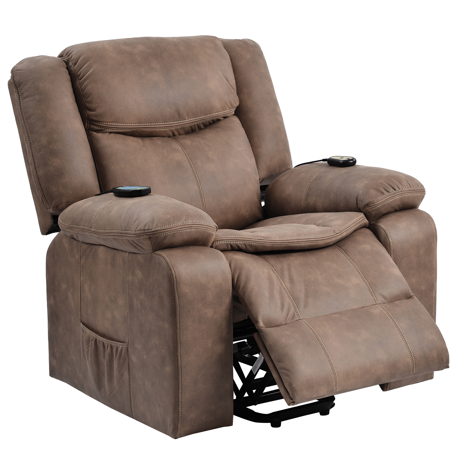 Resenkos Electric Power Lift Chairs Recliner with Heat and Massage, Power Lift Chair for Elderly with Adjustable Massage Function, Brown