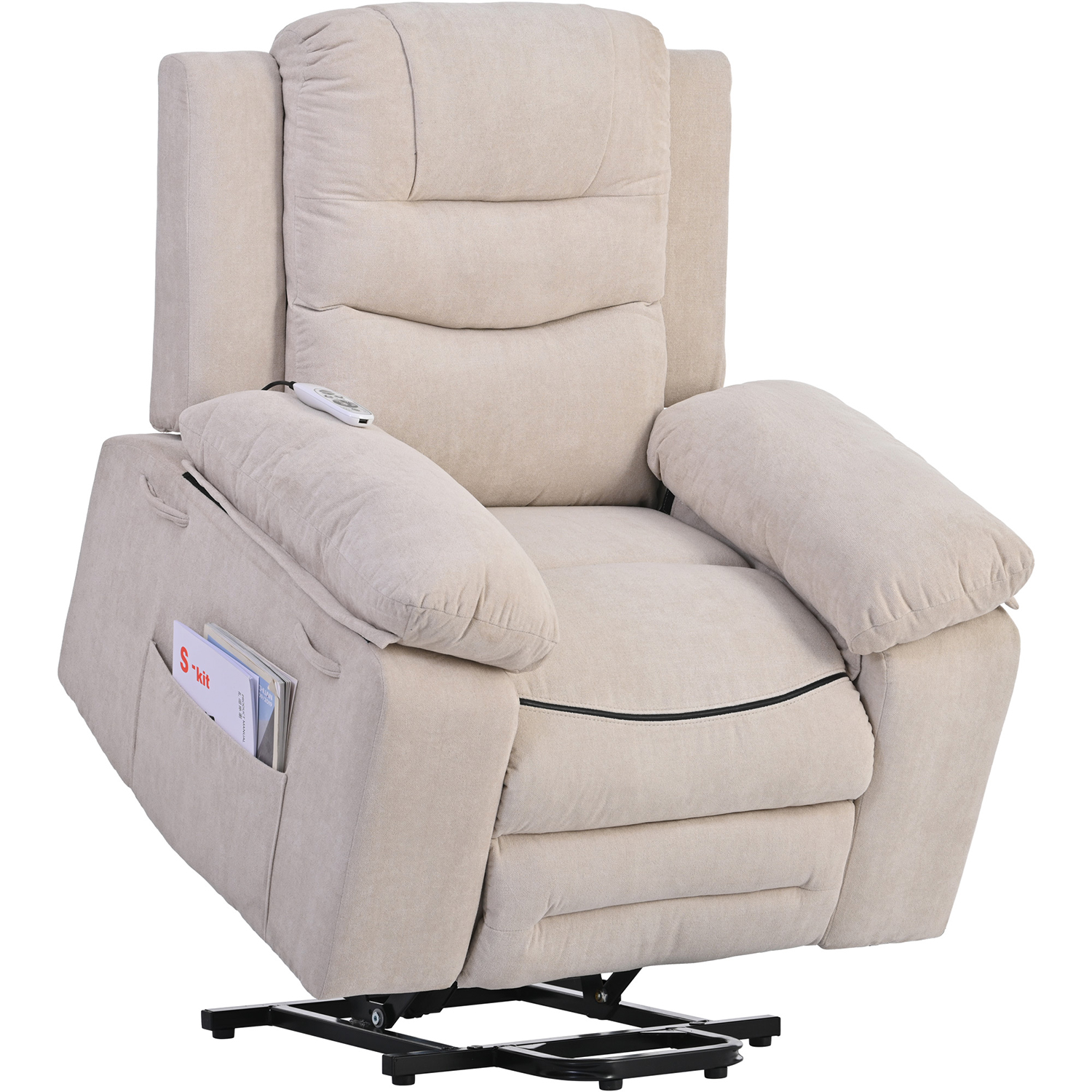 Kepooman Massage Recliner, Power Lift Chair for Elderly with Adjustable Massage and Heating Function, Recliner Chair with Infinite Position and Side Pocket, Beige Kepooman Massage Recliner, Power Lift Chair for Elderly with Adjustable Massage and Heating Function, Recliner Chair with Infinite Position and Side Pocket, Beige