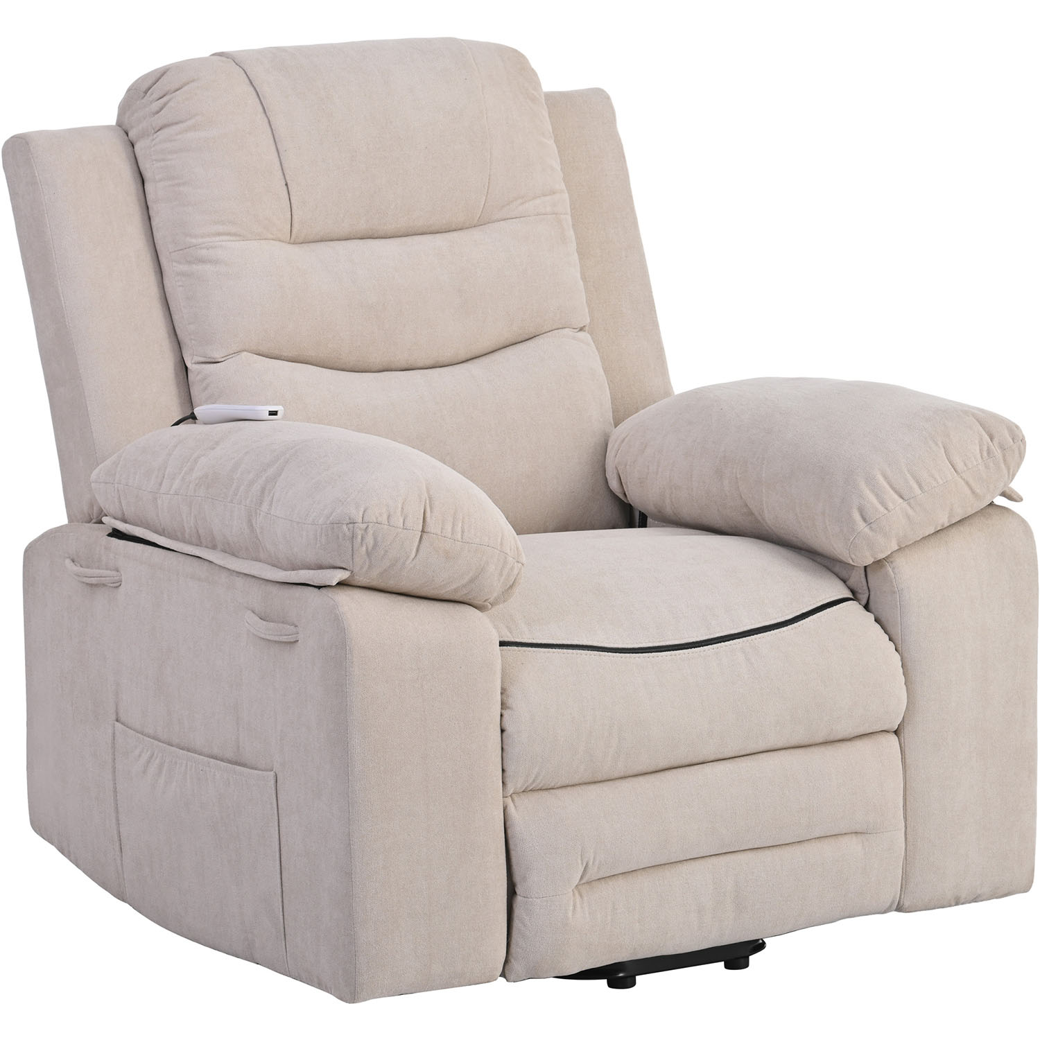 Kepooman Massage Recliner, Power Lift Chair for Elderly with Adjustable Massage and Heating Function, Recliner Chair with Infinite Position and Side Pocket, Beige Kepooman Massage Recliner, Power Lift Chair for Elderly with Adjustable Massage and Heating Function, Recliner Chair with Infinite Position and Side Pocket, Beige
