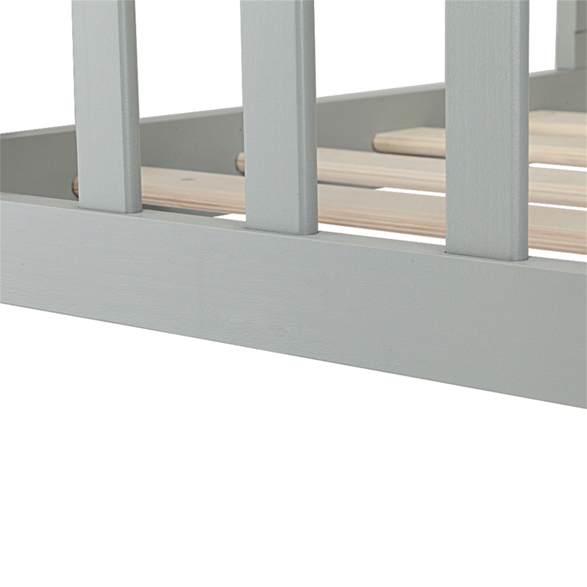 Kepooman Toddler Bed, Solid Wooden Bed Frame Toddler Bed with Wooden Slat Support, Classic Solid Wooden Children's Bed Frame with Safety Rails, Boys and Girls Bedroom Furniture
