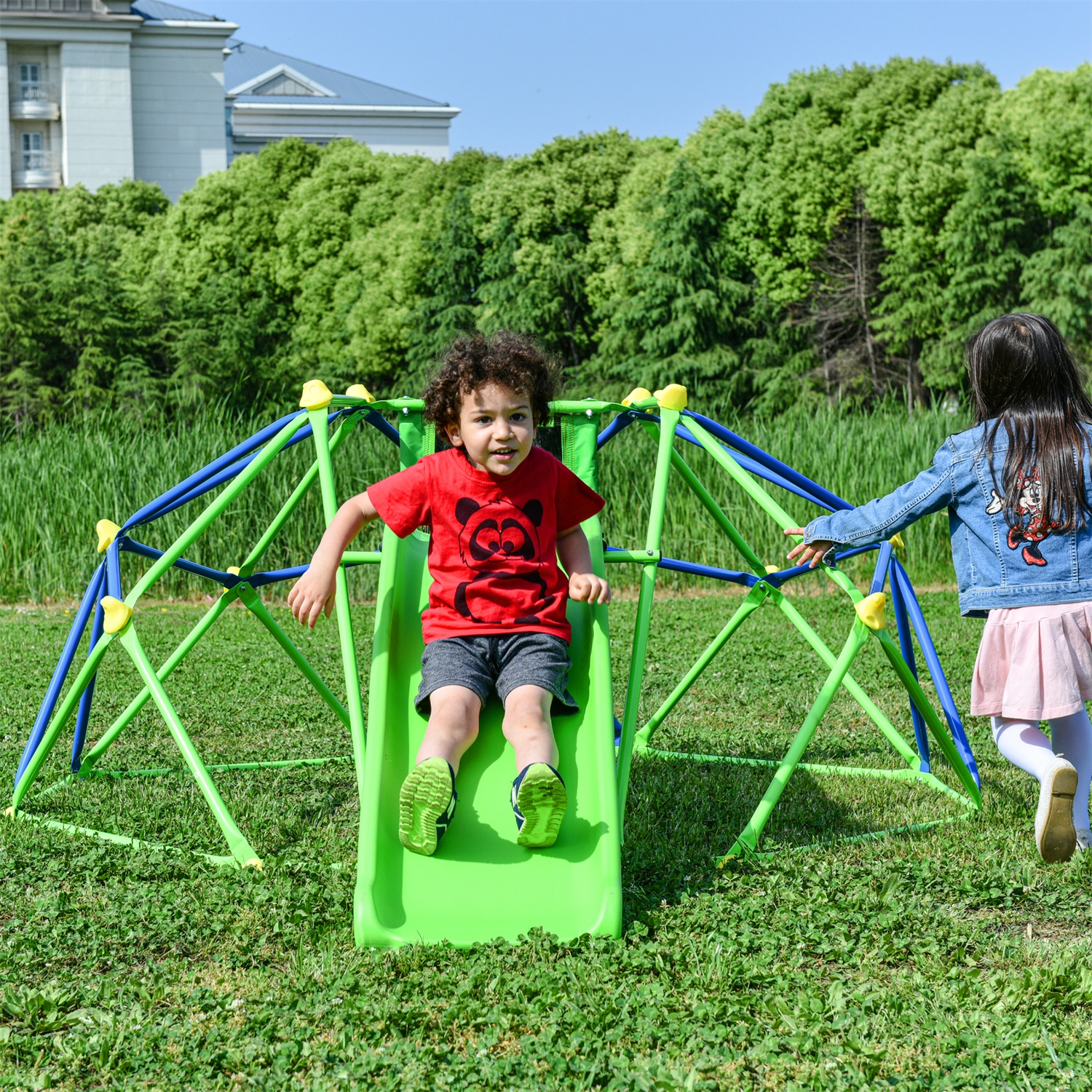 CIPACHO 101" Climbing Dome Upgraded Tower for Kid 3-10, Outdoor Play Equipment, Green