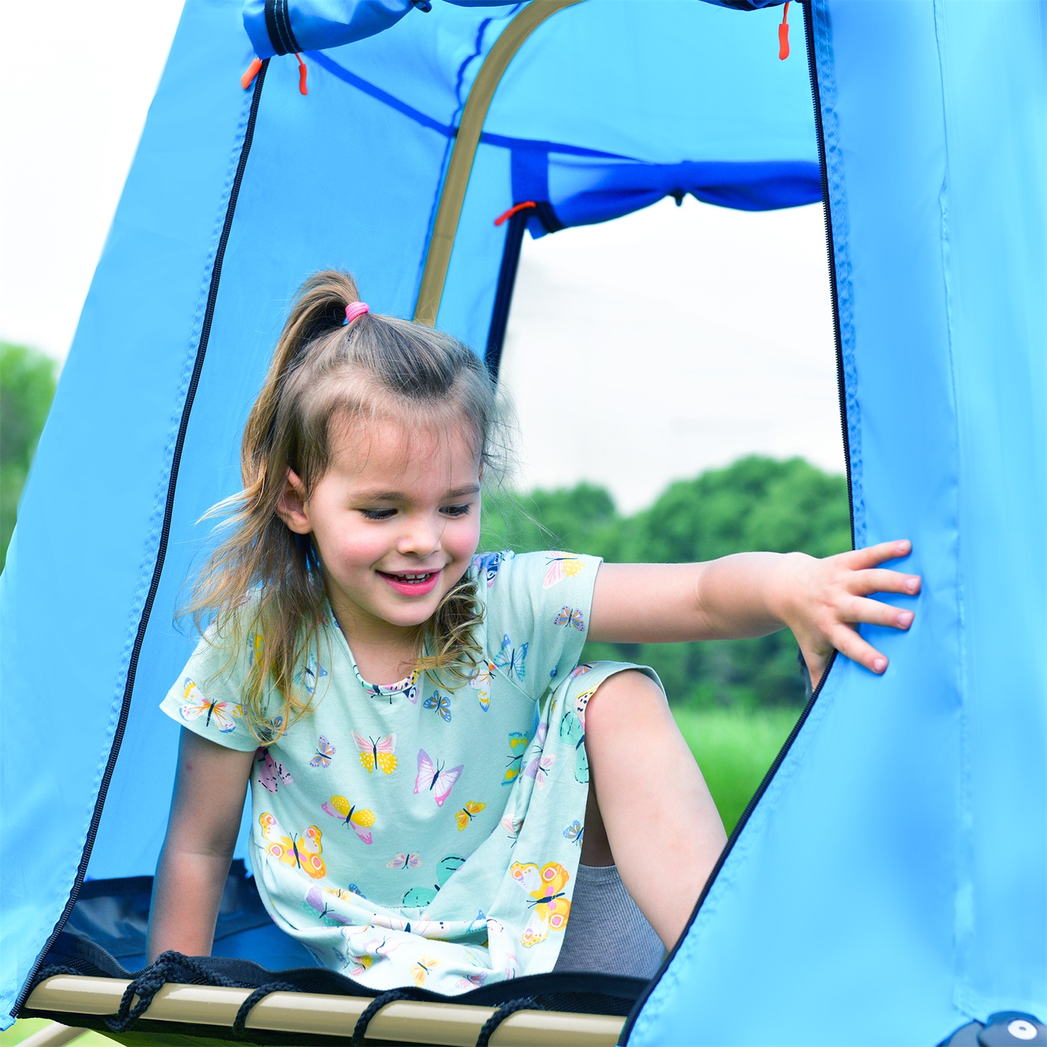 CIPACHO 120" Geometric Dome Climber Play Center, Kids Climbing Dome Tower, Blue