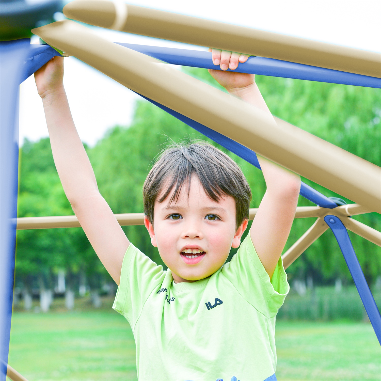 CIPACHO 120" Climbing Dome Upgraded Tower, Outside Toy for Kid 3-10, Blue