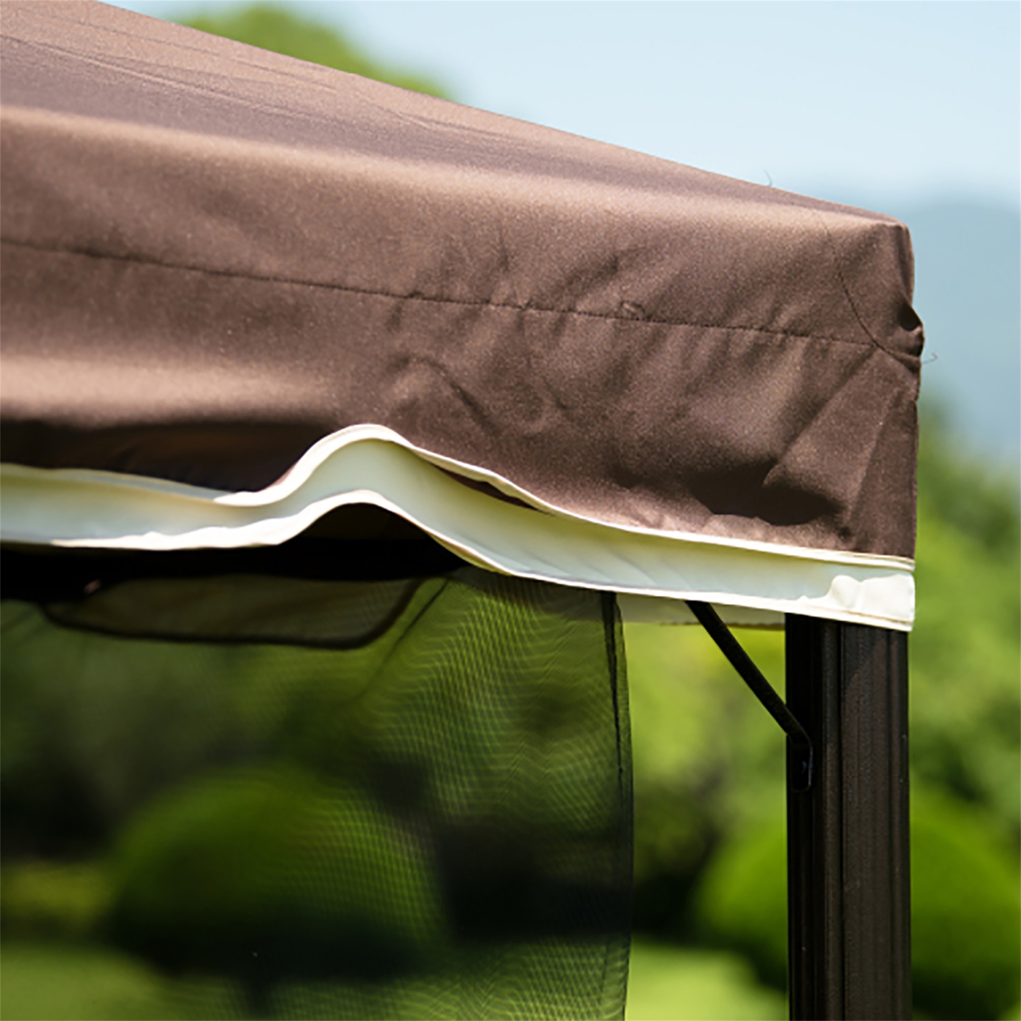 Kepooman Outdoor Patio Gazebo with Mesh Cover and Iron Ventilated Dome for Backyard, Poolside and Deck, UV Resistant (UPF 50+)/Flame Retardant, 9.8 ft W x 9.8 ft L, Brown Kepooman Outdoor Patio Gazebo with Mesh Cover and Iron Ventilated Dome for Backyard, Poolside and Deck, UV Resistant (UPF 50+)/Flame Retardant, 9.8 ft W x 9.8 ft L, Brown