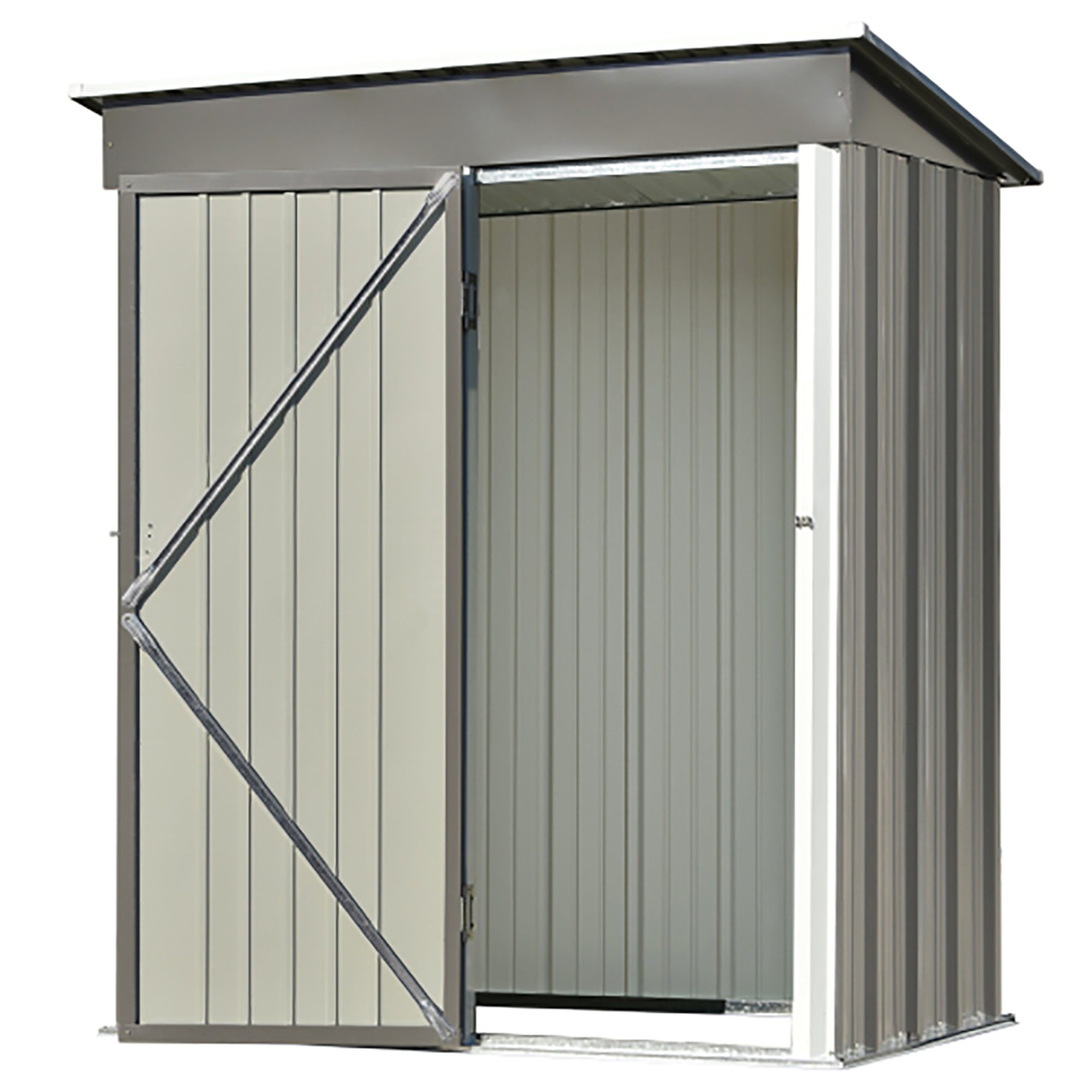 Kepooman 5ft W x 3ft L Garden Shed, Outdoor Storage Shed, Corrosion Resistant Metal Garden Shed with Locking Door, Gray Kepooman 5ft W x 3ft L Garden Shed, Outdoor Storage Shed, Corrosion Resistant Metal Garden Shed with Locking Door, Gray