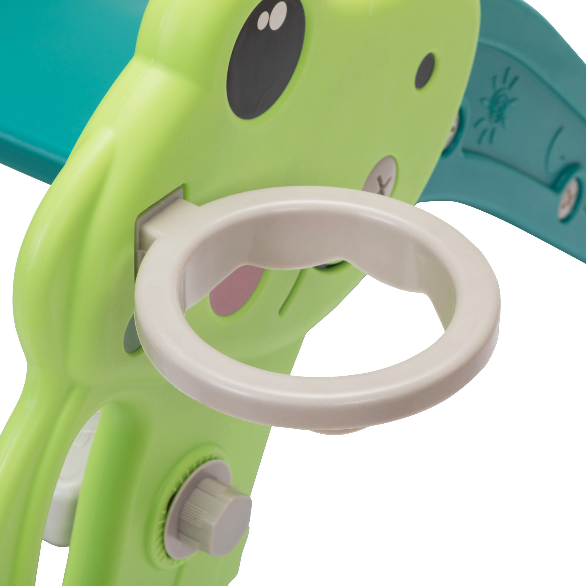 Kepooman 3 in 1 Toddler Slide Kids Slide, 42.9" Frogs Play Slide for Outdoor and Indoor, Play Slide with Basketball Hoop, Ball and Ladder, Green Kepooman 3 in 1 Toddler Slide Kids Slide, 42.9" Frogs Play Slide for Outdoor and Indoor, Play Slide with Basketball Hoop, Ball and Ladder, Green