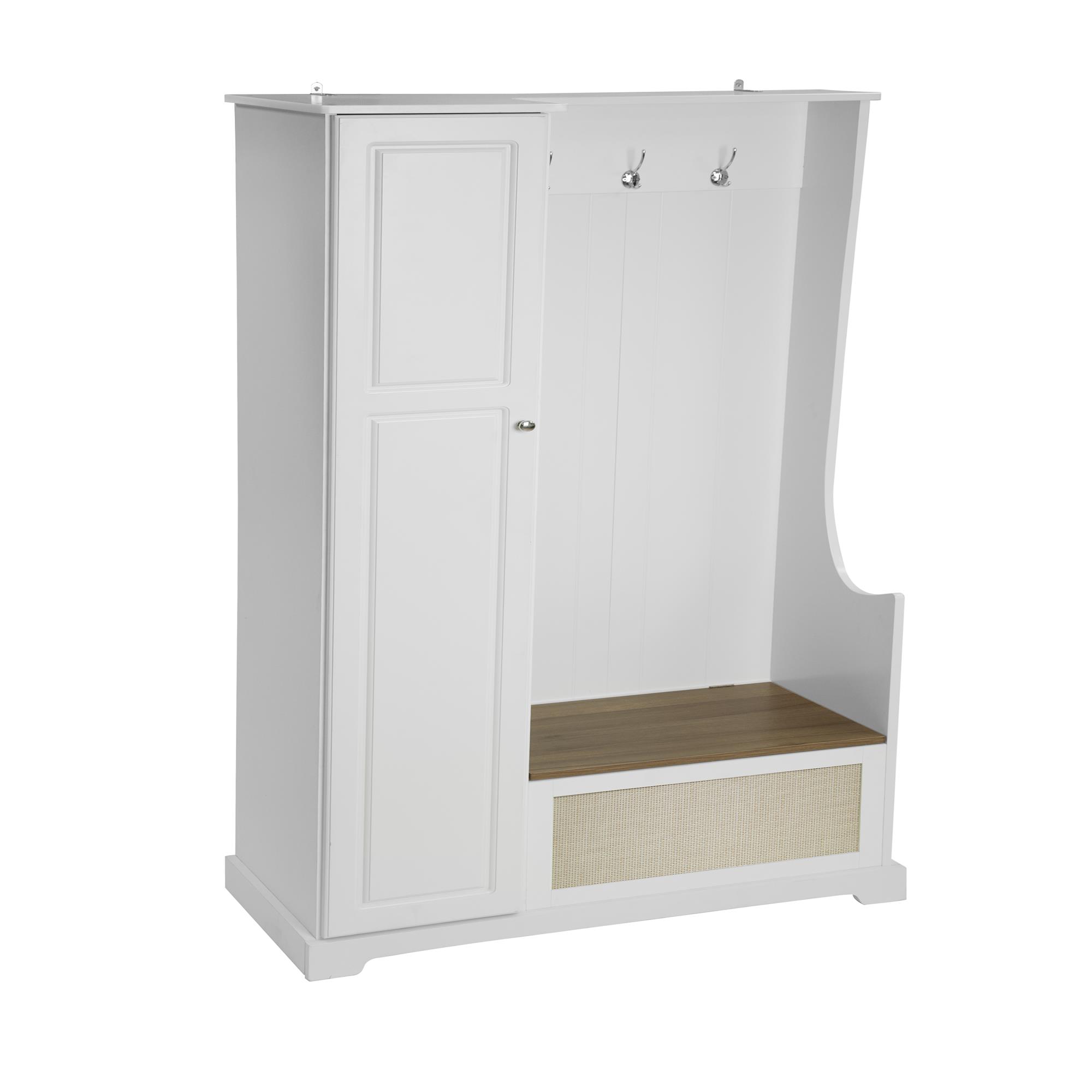 Spaco Wood Wardrobe Cabinet, Storage Wardrobe Cabinet with Shelves and Soft-Close Freestanding Closet, Cliset for Living Room, Entryway, Bedroom, White