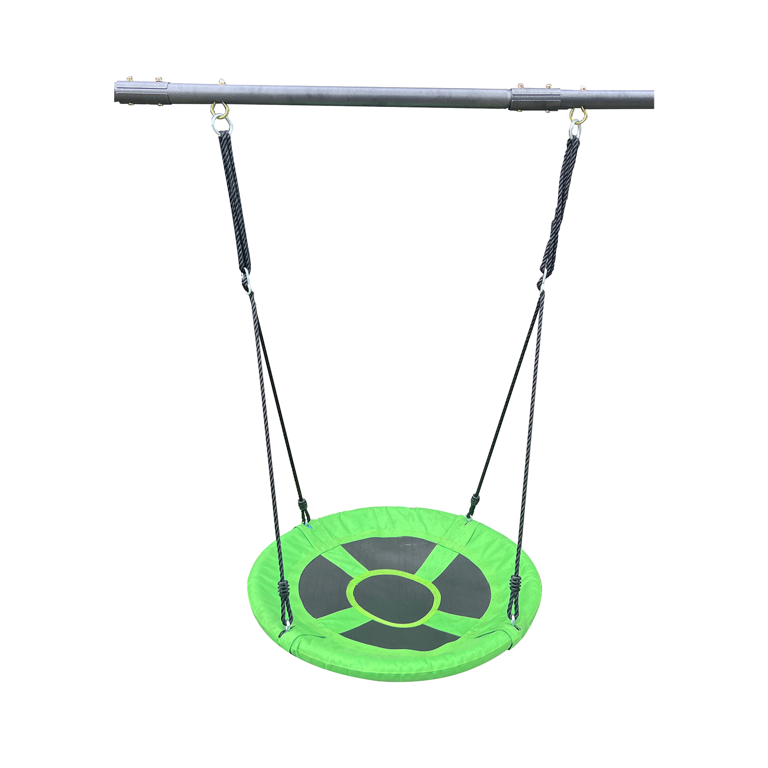 CIPACHO 6 Function Swingset with Slide, Basketball Frame, 152" A-Frame Metal Swing Toy Set for Age 3+, Green