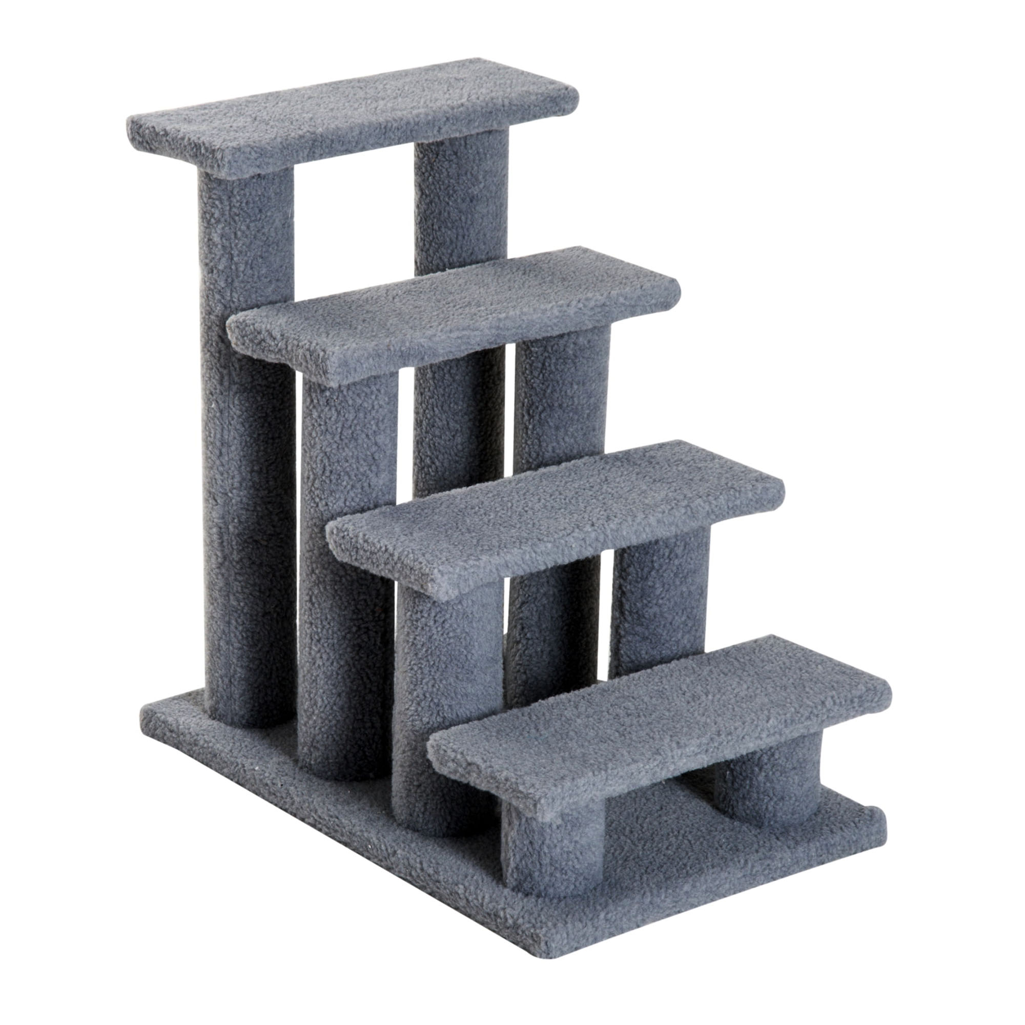 Pefilos 24" Pet Stairs for Small Pet, 4-Step Ramp for Beds and Couch with Non-Slip Carpeted Indoor Ladder, Cat Tree Climber, Gray Pefilos 24" Pet Stairs for Small Pet, 4-Step Ramp for Beds and Couch with Non-Slip Carpeted Indoor Ladder, Cat Tree Climber, Gray