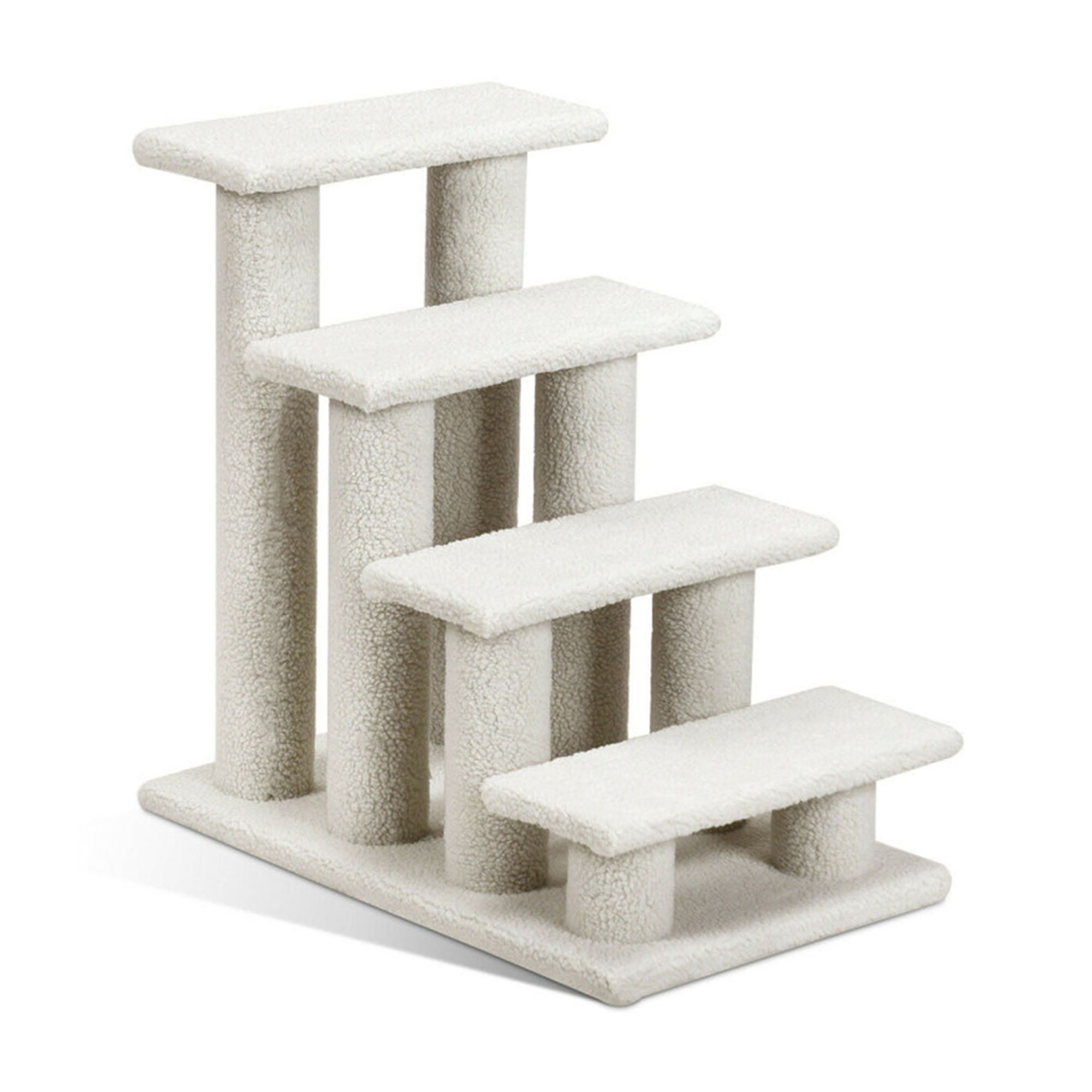 Pefilos 24" Pet Stairs for Small Pet, 4-Step Ramp for Beds and Couch with Non-Slip Carpeted Indoor Ladder, Cat Tree Climber, Beige Pefilos 24" Pet Stairs for Small Pet, 4-Step Ramp for Beds and Couch with Non-Slip Carpeted Indoor Ladder, Cat Tree Climber, Beige
