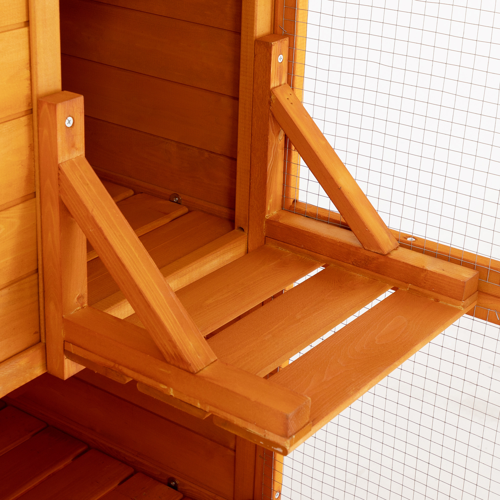 Pefilos 76" Outdoor Cat House for Large, Wood Kitty Catio Enclosure Cat Cage Condo Indoor with Platforms, Orange