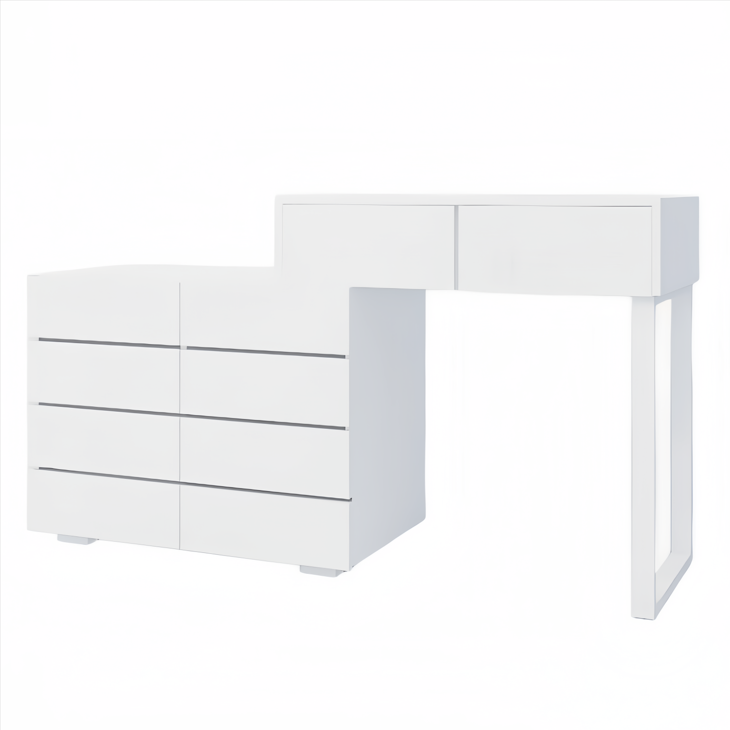 Resenkos Modern 10 Wide Drawer Long Dresser Chest of Drawers Wooden Makeup Vanity Table for Bedroom White