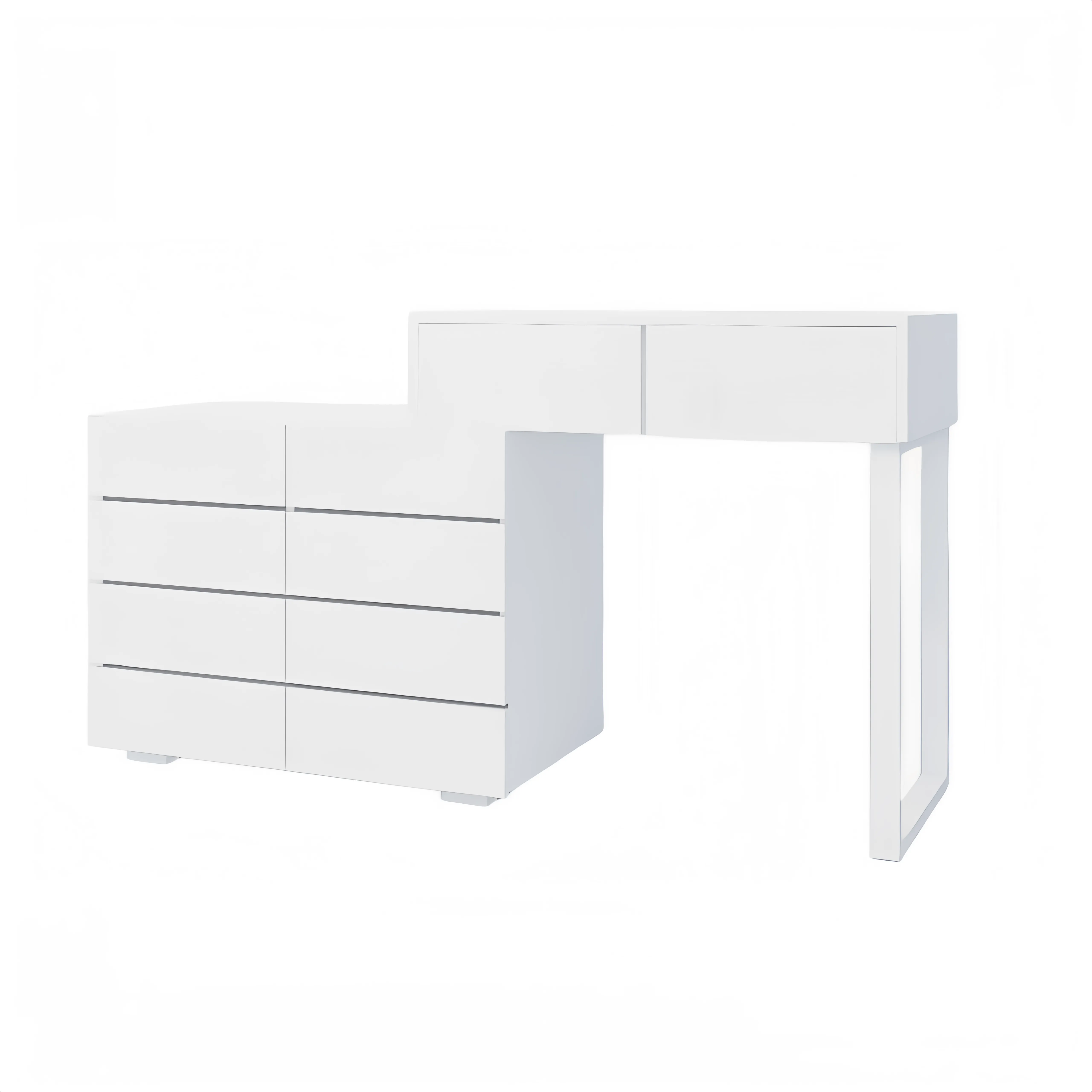 Resenkos Modern 10 Wide Drawer Long Dresser Chest of Drawers Wooden Makeup Vanity Table for Bedroom White