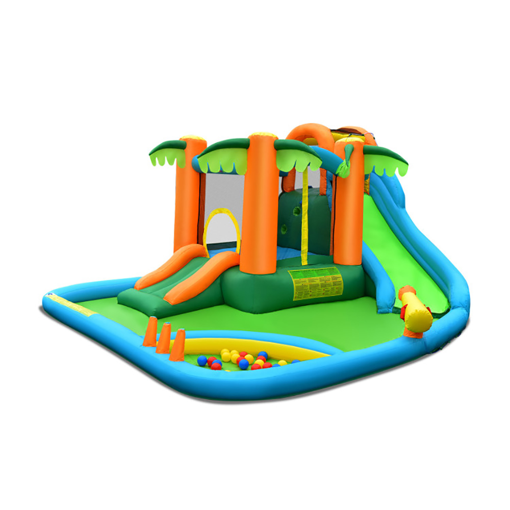 Aimee Lii Inflatable Water Slide Park with Upgraded Handrail without Blower, Bounce House Water Slide for Kids