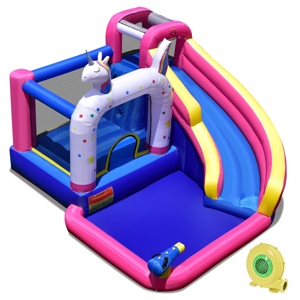 Aimee Lii Unicorn Bounce Castle with 480W Air Blower, Kids Bounce House for 3-12