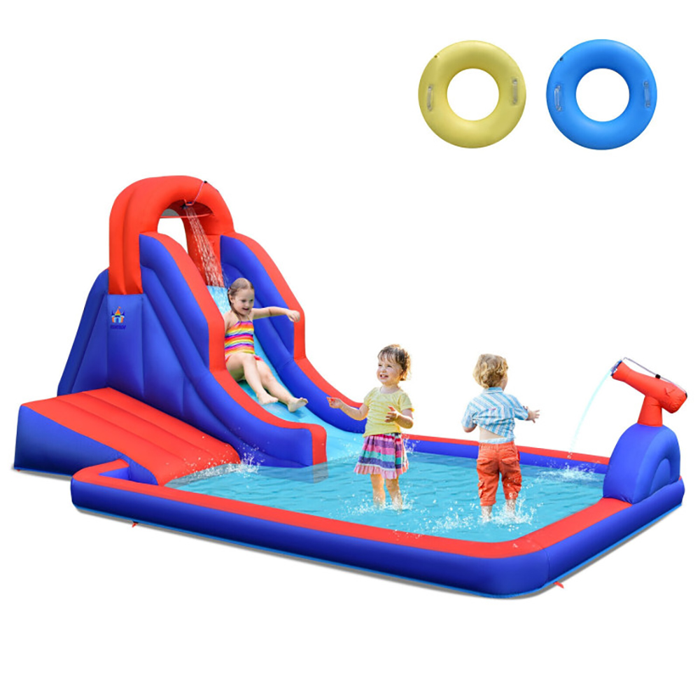 Aimee Lii 5-in-1 Inflatable Water Slide with Climbing Wall, Bounce House Water Slide, Playhouse for Kids Outdoor