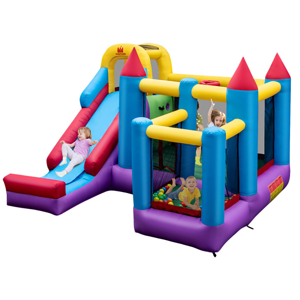 Aimee Lii 5-in-1 Inflatable Bounce Castle without Blower, Kids Bounce House for 3-10